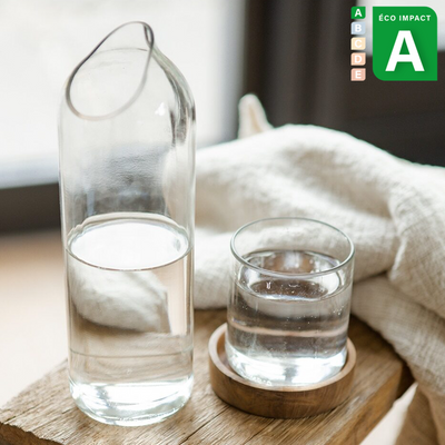 Carafe à eau en bouteille de vin recyclée transparente