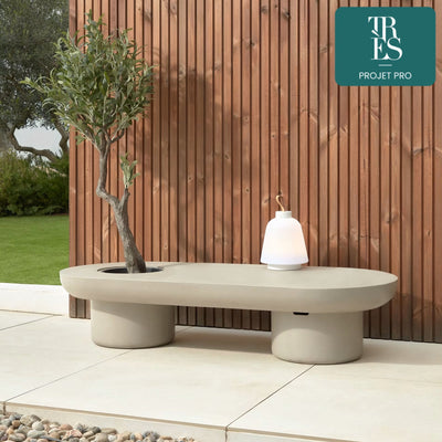 Table basse de jardin Taimi en ciment Ø 140 x 60cm