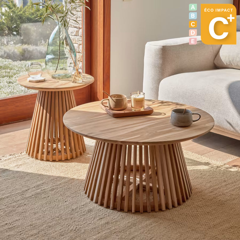 Table basse Jeanette Ø 80 cm, bois massif durable