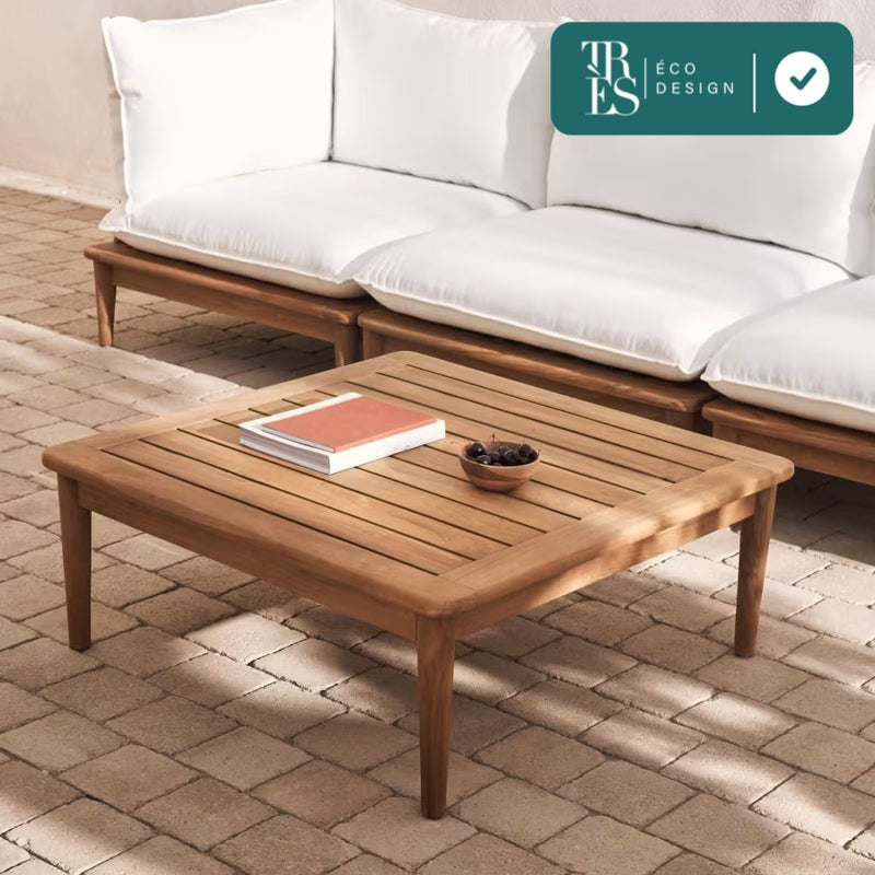 Table basse Portitxol en bois de teck massif 80 x 80 cm