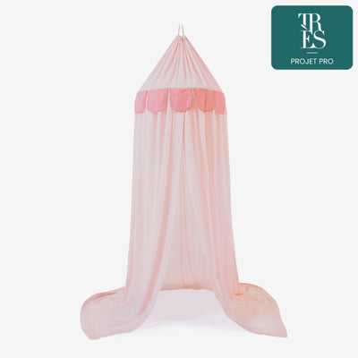 Ciel de lit enfant Carelene 100% coton rose