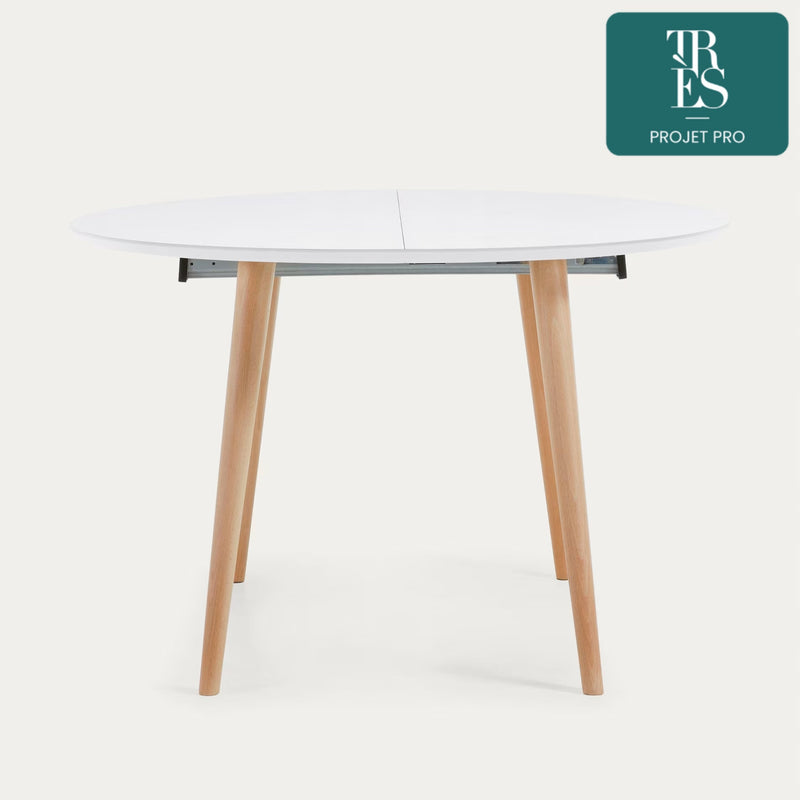 Table extensible ovale Oqui 120 (200) x 120 cm