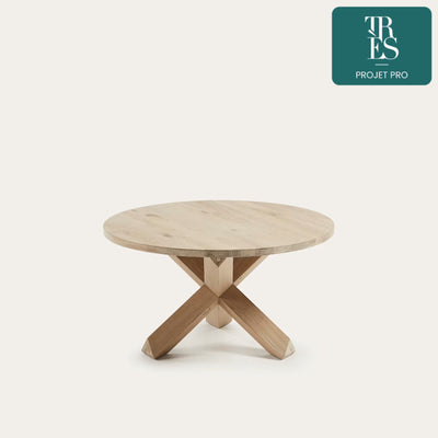 Table basse Lotus Ø 65 cm en chêne massif