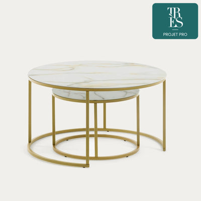 Ensemble Leonor de 2 tables d'appoint