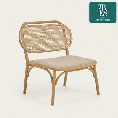 Fauteuil Doriane en bois massif de chêne