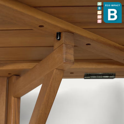 Table de balcon rabattable Amarilis, 40 x 42 cm, bois massif durable