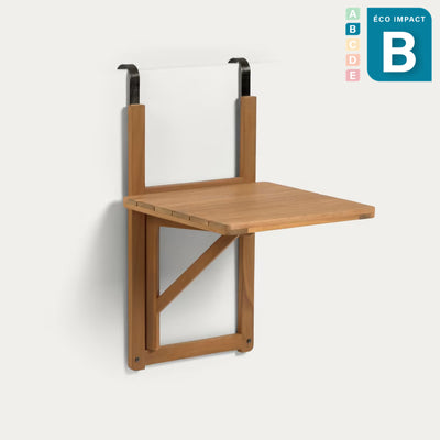 Table de balcon rabattable Amarilis, 40 x 42 cm, bois massif durable