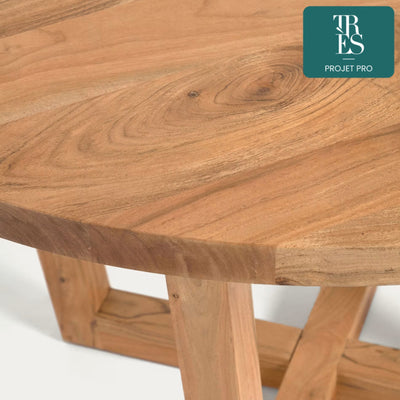 Table ronde Nahla en bois massif d'acacia  Ø 90cm