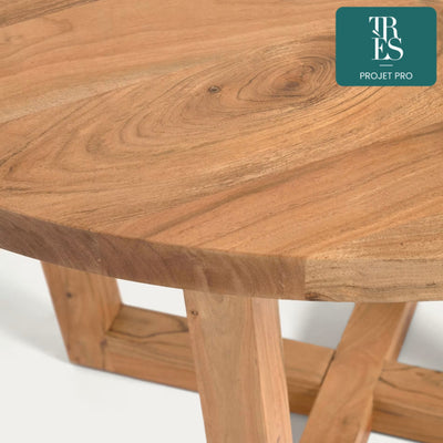 Table ronde Nahla en bois massif d'acacia  Ø 120cm