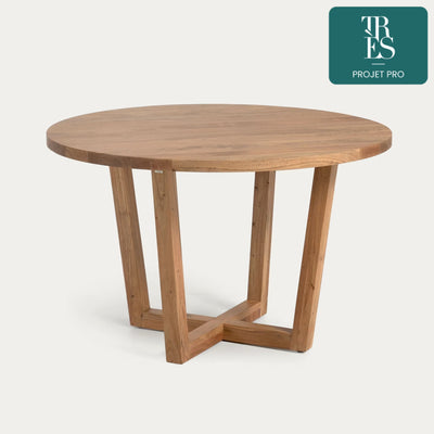 Table ronde Nahla en bois massif d'acacia  Ø 120cm