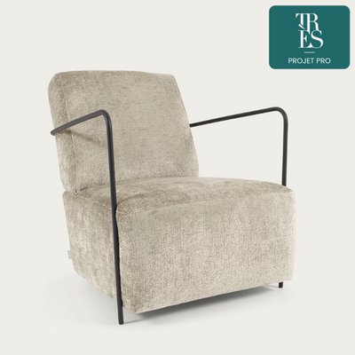 Fauteuil Gamer en chenille beige