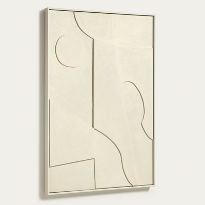Tableau abstrait Talin beige 60 x 90 cm