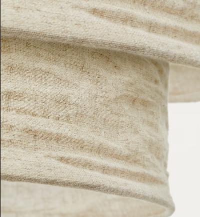 Abat-jour Mariela pour plafonnier en lin, finition beige Ø 40 x 34 cm