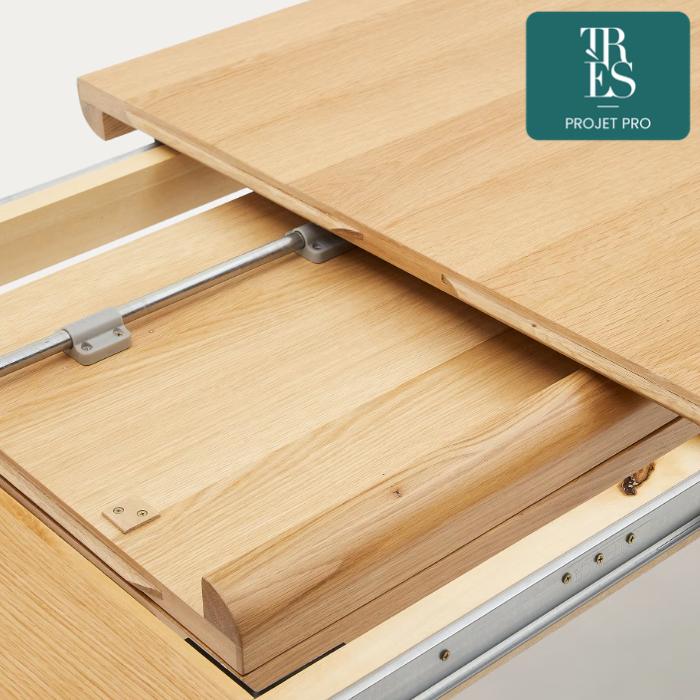 Table extensible Jondal en bois et placage de chêne FSC 100 % 200 (280) x 100 cm