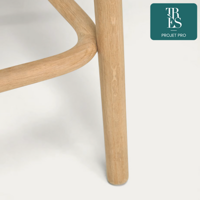 Tabouret Doriane bois de chêne finition naturelle 65 cm siège avec revêtement