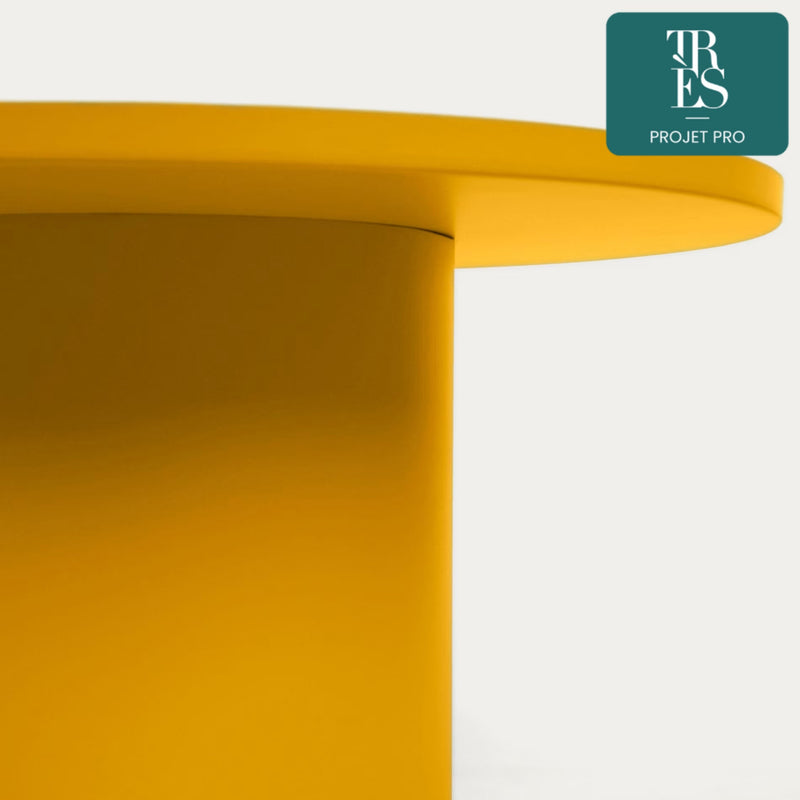 Table basse ronde Fleksa en métal jaune Ø 72 cm