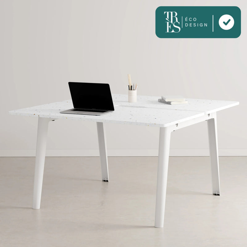 Bureau open–space NEW MODERN en plastique recyclé - 2 places