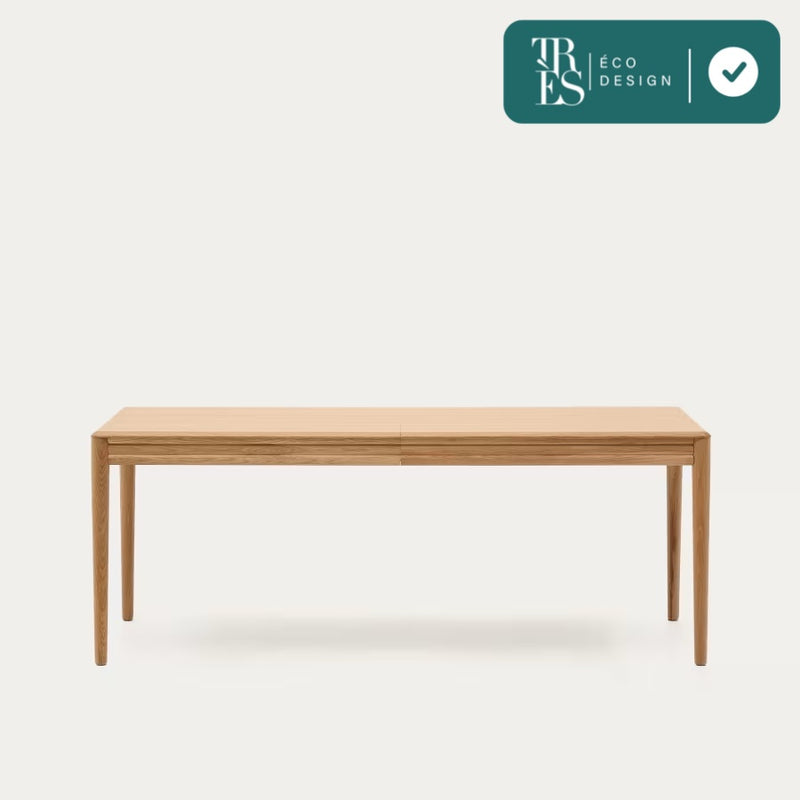 Table extensible Lenon placage et bois de chêne 200(280)x90 cm