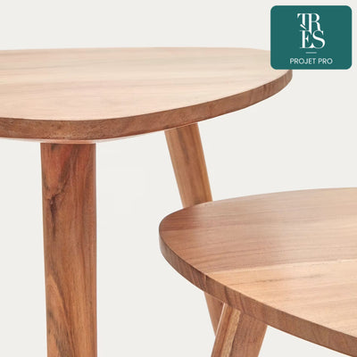 Lot Eluana 2 tables gigognes en bois d'acacia massif