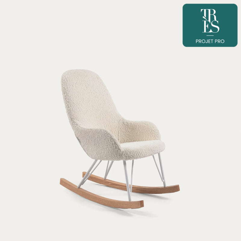 Fauteuil à bascule enfant Joey bouclette blanc