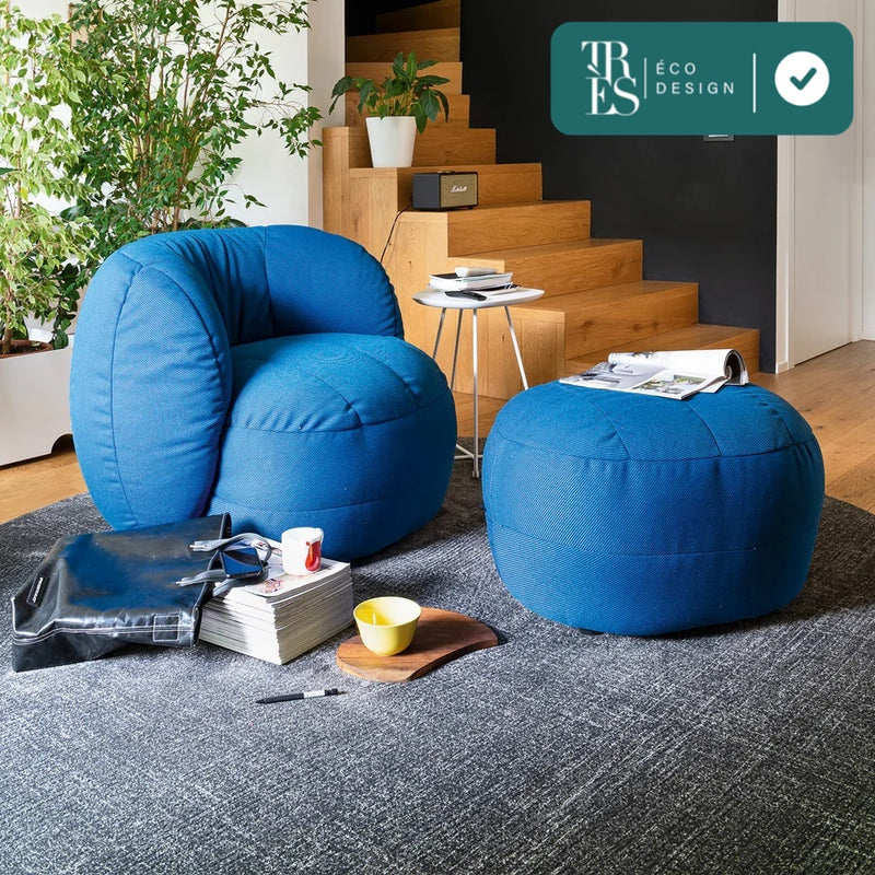 Pouf REEF en tissus plastique recyclé