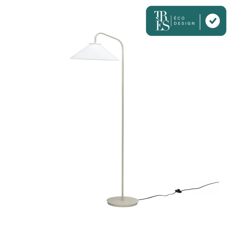 Lampadaire Solid avec abat jour en verre, Haut. 158cm