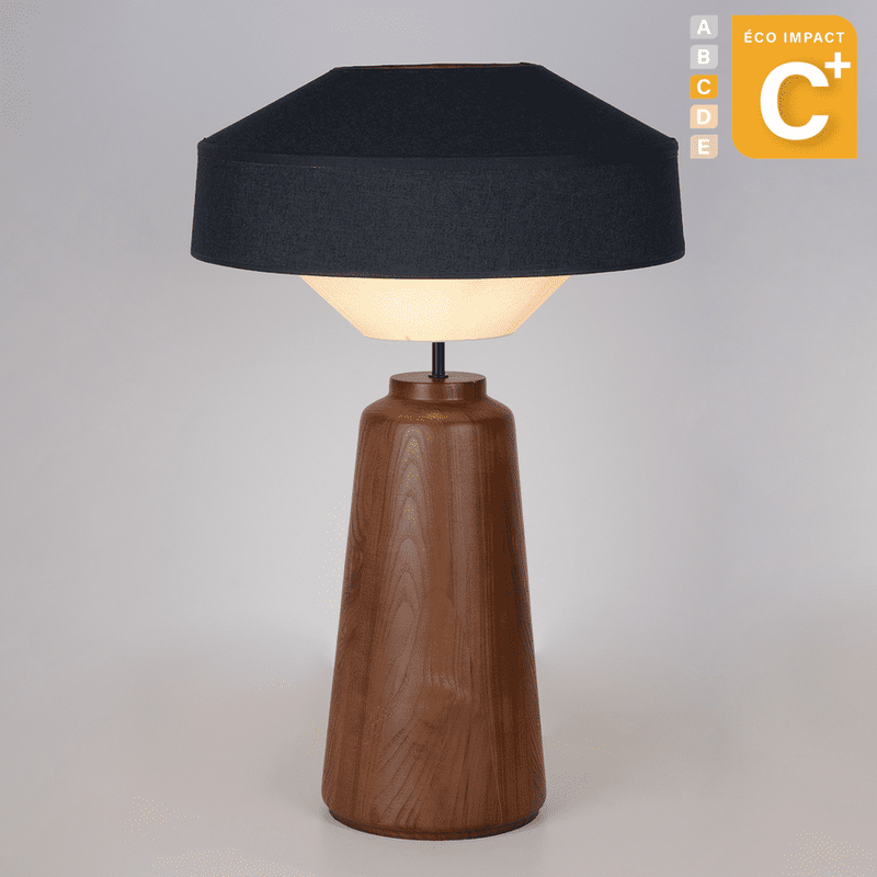 Lampe à poser Mokuzaï, forme cône, Haut. 74 cm