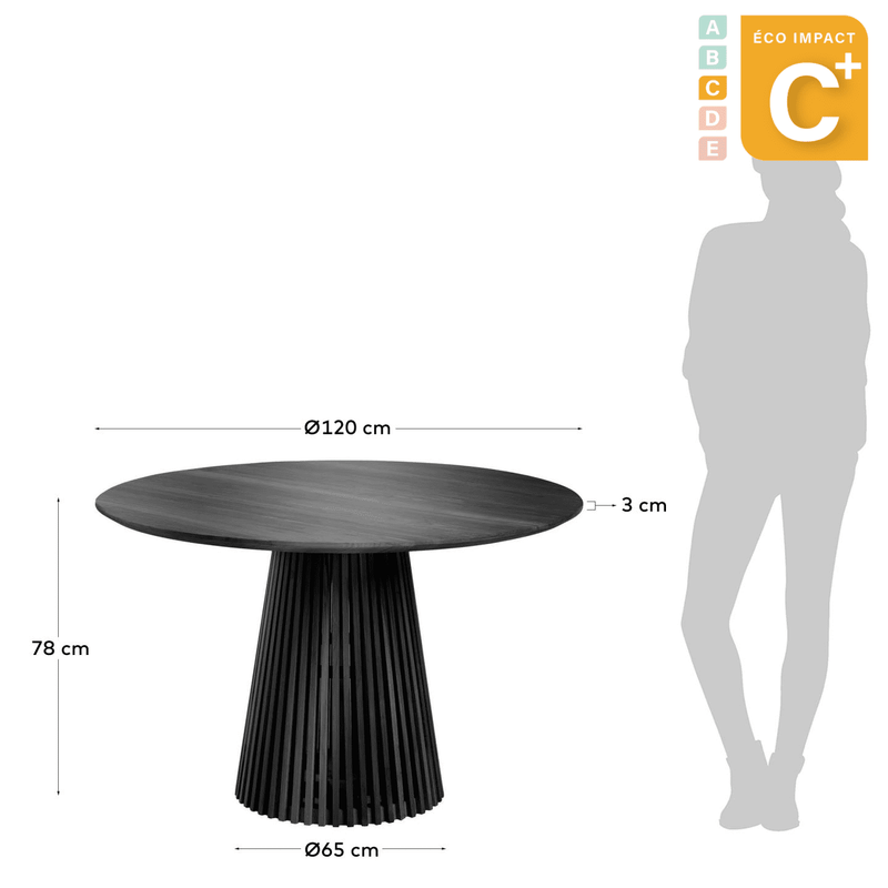 Table ronde Jeanette 6 personnes, Ø 120 cm, bois massif durable