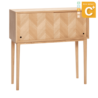 Console motif chevron à tiroirs en bois durable Long. 150 cm