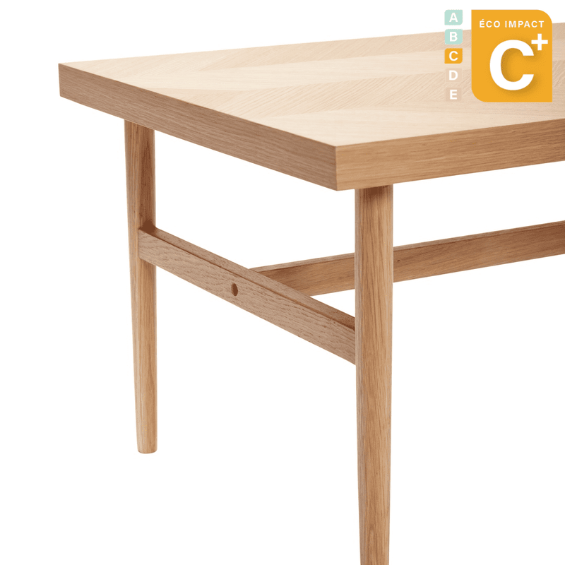 Table basse motif chevron en bois durable Long. 121. cm