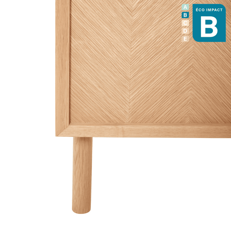 Table de chevet motif chevron en bois durable Long. 40 cm