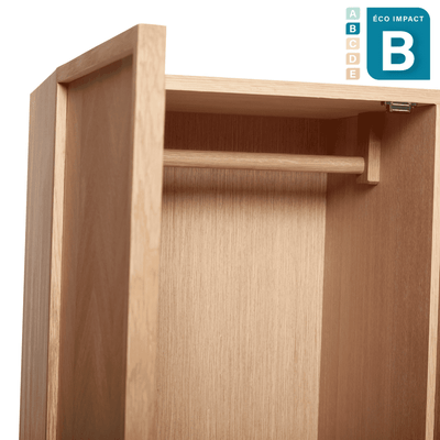 Grande armoire motif chevron en bois durable Long. 100 cm