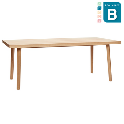 Table à manger 8 personnes motif chevron en bois durable Long. 200 cm