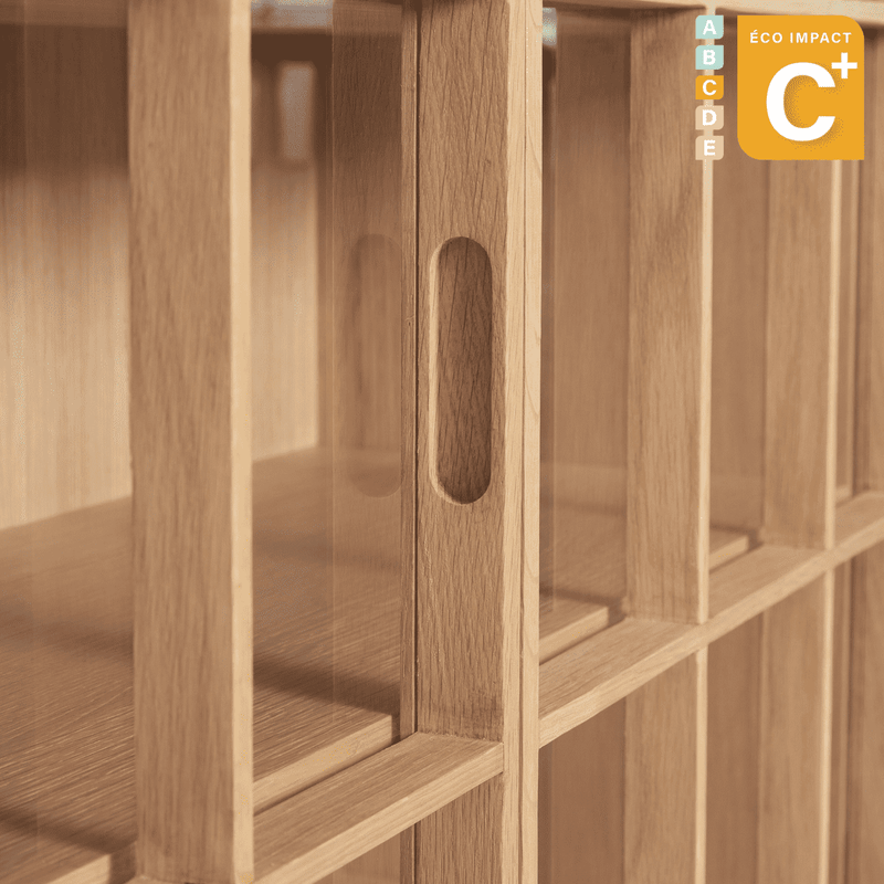 Grande armoire Shoji en bois durable, Long. 80 cm