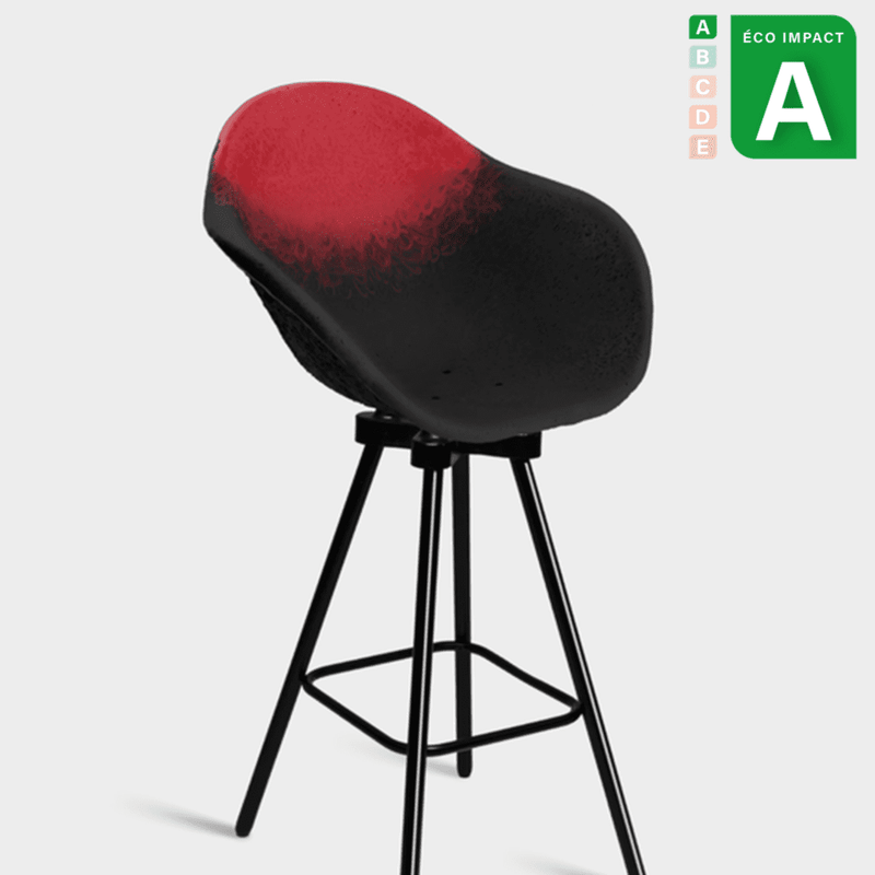 Fauteuil de bar Gravêne 8.7, plastique et acier upcyclés