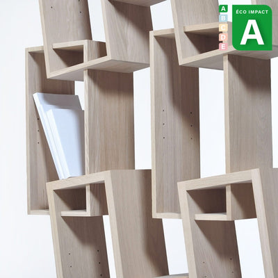 Bibliothèque Kao double en bois de forêts durables, Long. 91 cm