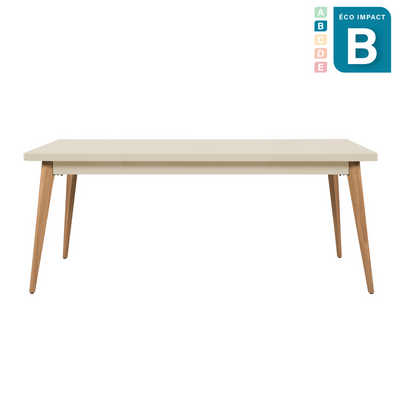 Table rectangulaire 55 plateau acier, 190 x 80 cm