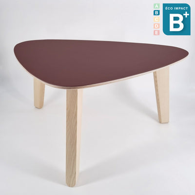 Petite table basse Yellow en bois de forêts durables, Haut.37cm