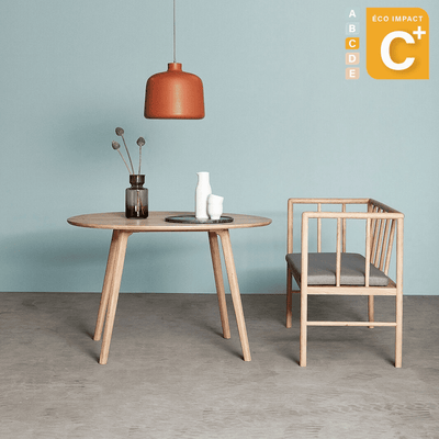 Table à manger ronde en bois durable Ø115