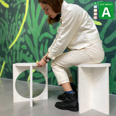 Table d'appoint Éclo plastique recyclé Furniture For Good Blanc