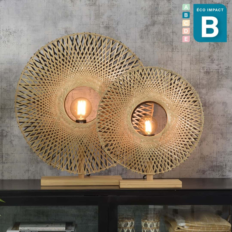 Lampe à poser Kalimantan en bambou, ⌀ 44 ou 60 cm