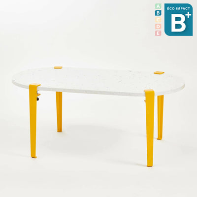 Table basse oblongue ROCA en plastique recyclé, Long. 100 cm