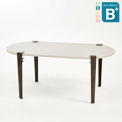 Table basse oblongue ROCA en plastique recyclé, Long. 100 cm